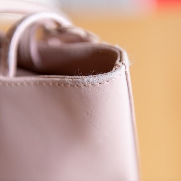 Furla Powder Baby Pink Mauve Lavender Shoulder Bag Leather Bucket Purse Vintage - Picture 7 of 15